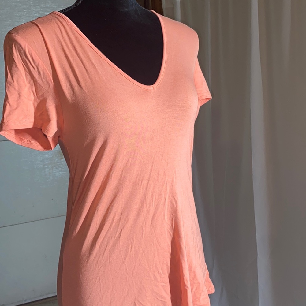 long pink shirt with lace back